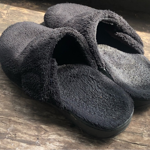 Vionic Indulge Gemma Plush Slip-On Mule Slide Black Faux Fur Slippers Size 5 - Picture 6 of 11